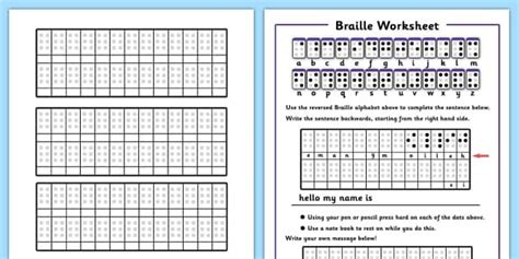 Braille Worksheets - braille worksheets, braille, alphabet Free ...