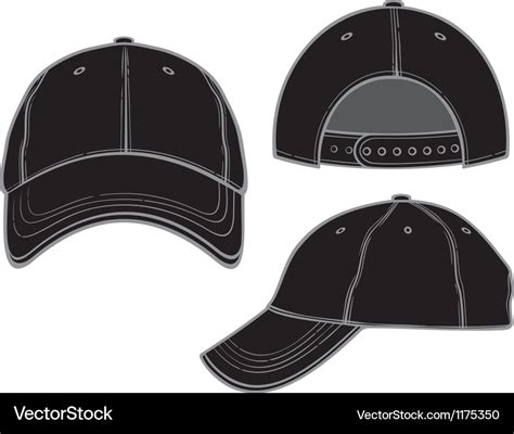 Black baseball cap Royalty Free Vector Image - VectorStock