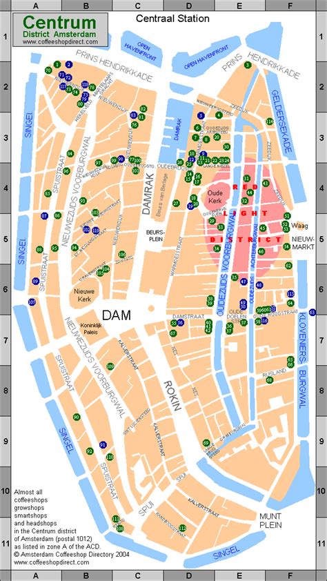 Amsterdam Coffee Shop Map