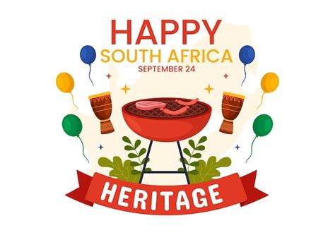 Premium Vector | Happy heritage day south africa illustration with waving flag background and ...