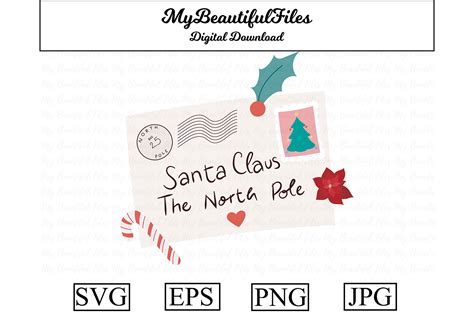 Christmas Letter to Santa Clipart Design Graphic by MyBeautifulFiles ...