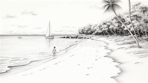 Pencil Drawing Beach Scene Stock Illustrations – 210 Pencil Drawing Beach Scene Stock ...
