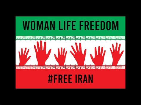 Premium Vector | Protests in iran iran flag with hands raised up