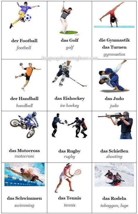 German Sports Flashcards - learn German,flashcards,german,vocabulary ...