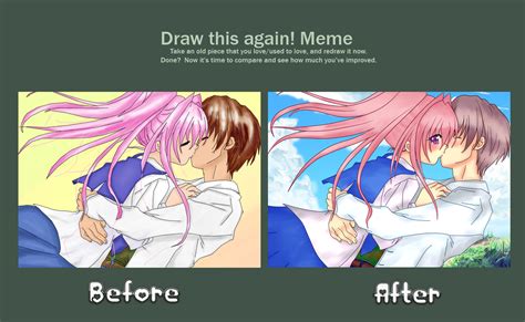 Draw this again MEME: Anime kiss by Paradisuu on DeviantArt