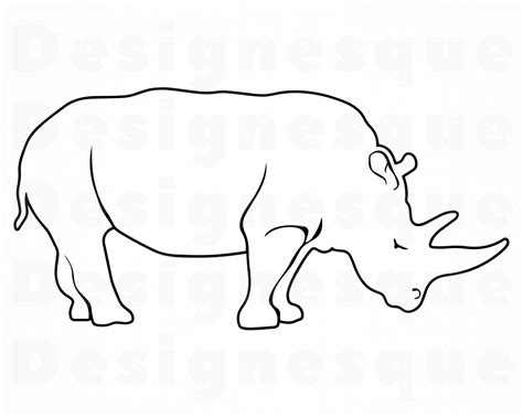 Rhino Outline SVG Rhino SVG Rhinoceros Svg Rhino Clipart | Etsy