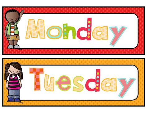 days of the week clipart printable - Clip Art Library