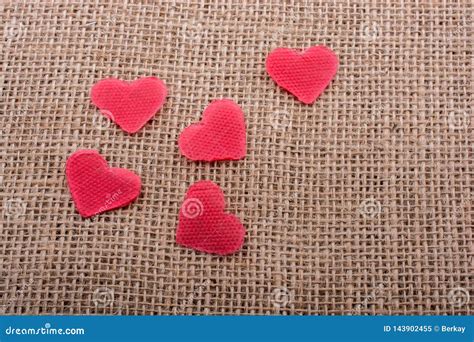 Heart Shaped Objects on Canvas Stock Image - Image of object, figurine ...