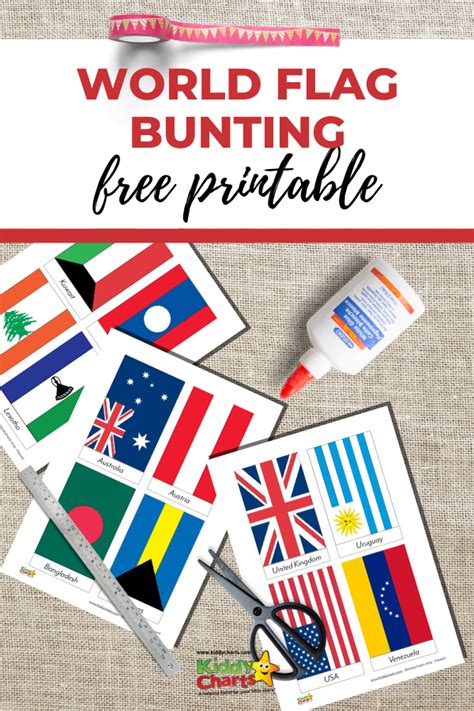 Printable World Flag Bunting - Kiddy Charts Printables