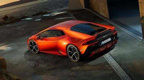 Download wallpaper 3840x2160 rear view, lamborghini huracan, orange ...