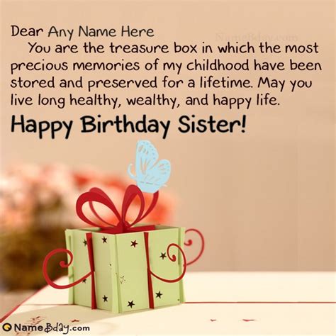 Good Birthday Message For Sister With Her Name