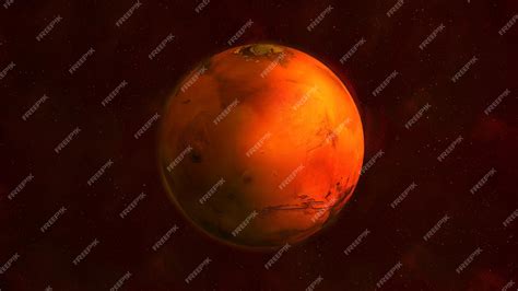 Premium Photo | Planet mars from space showing tharsis montes