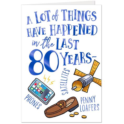 A Lot Has Happened Funny 80th Birthday Card - Greeting Cards - Hallmark