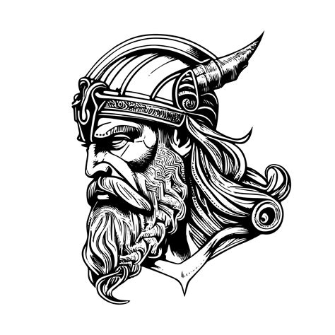 Viking Head Tattoo Logo for Strength and Resilience Warrior Spirit 20841317 Vector Art at Vecteezy