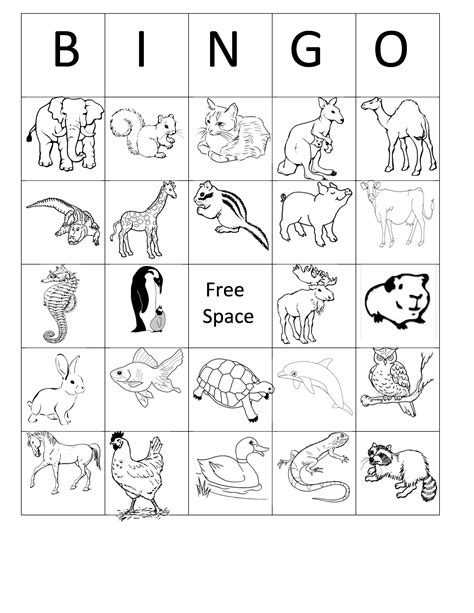 25 Printable Free Printable Animal Bingo Cards - Printable Word Searches