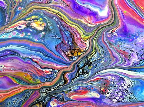 Rainbow land 🌈 ~ Acrylic pour painting ~ Wrecked bloom techniqu by ...