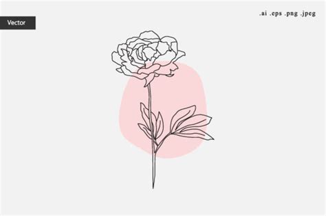 Minimalist Contour Flower Rose Drawing Graphic by Aradevi · Creative Fabrica