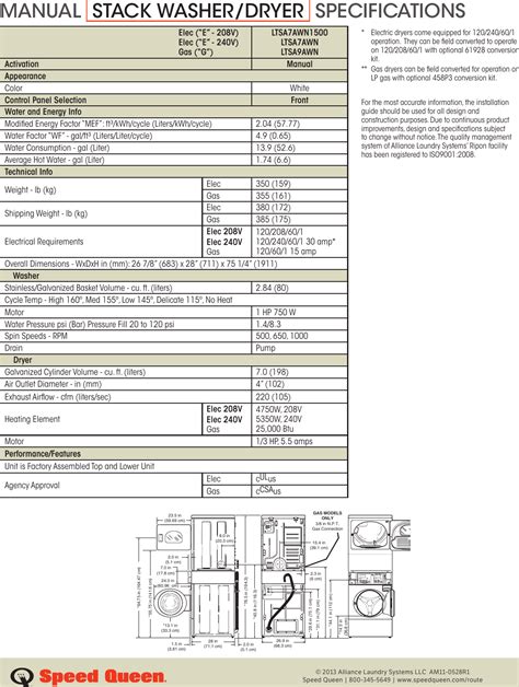 Speed Queen Ltsa7Awn Users Manual