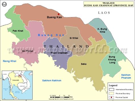 Bueng Kan Map | Map of Bueng Kan Province, Thailand