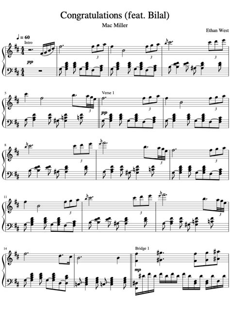 Mac Miller Congratulations Sheet Music Downloads