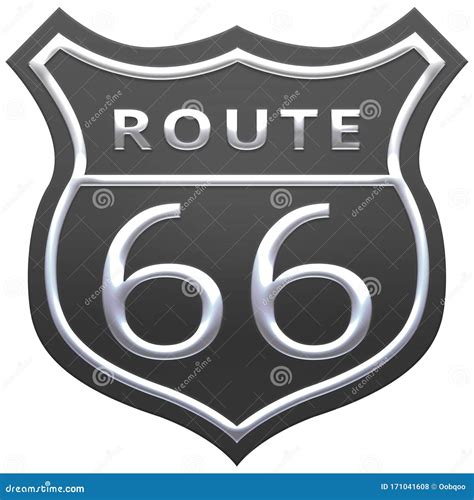 US Route 66 Sign, Route Sixty Six Road Shield Sign with Route Number ...