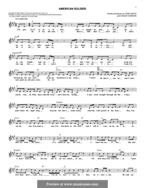 American Soldier by C. Cannon - sheet music on MusicaNeo