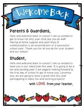 EDITABLE Welcome Back to School Letter for Parents and Students (3 Designs) | Letter to parents ...