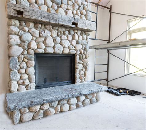 River Rock Stone Fireplace | Fireplace Designs