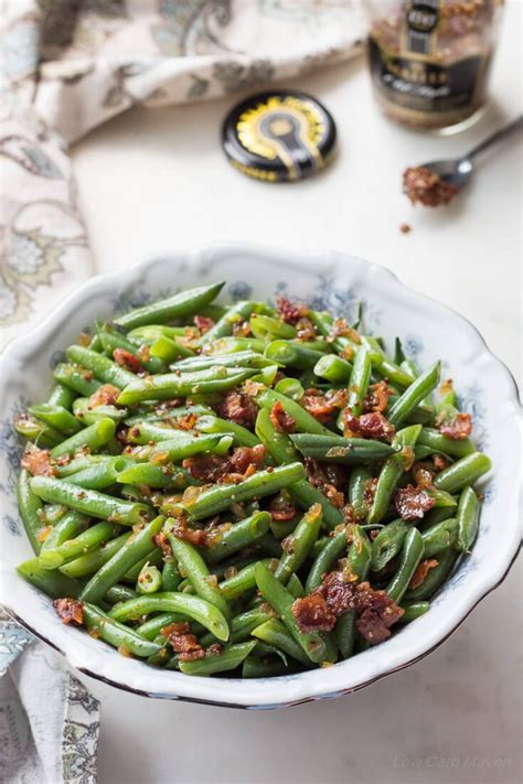 Sweet and Sour German Green Beans with Bacon and Onions - Low Carb Maven