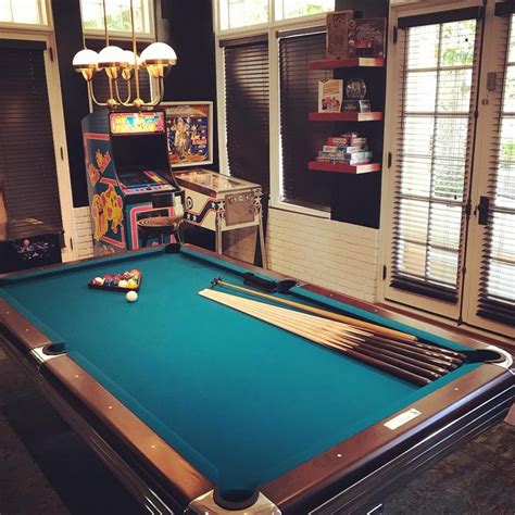 The Game room is coming together! This is a vintage pool table we had restored. She’s a vintage ...