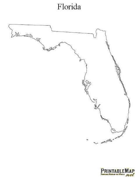 Florida Outline Map With Cities