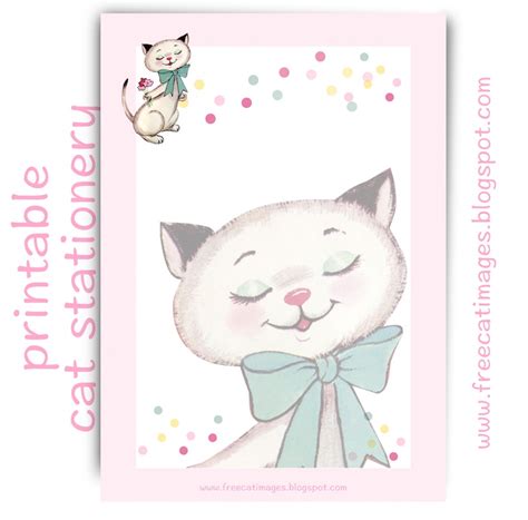 Free Cat Images: Free printable vintage cat stationery - freebie