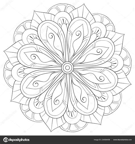 Zen Mandala Image Adults Coloring Book Page Relaxing Activity Zen Stock ...