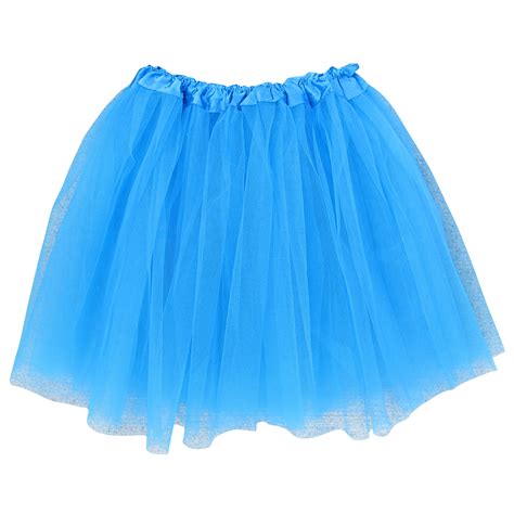 Neon Blue Adult Size 3-Layer Tulle Tutu Skirt - Princess Halloween ...