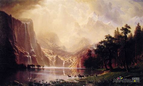 《的内华达山脉，加利福尼亚州》阿尔伯特·比尔施塔特(Albert Bierstadt)高清作品欣赏_阿尔伯特·比尔施塔特作品_阿尔伯特·比尔施塔特专题网站_艺术大师_美术网-Mei-shu.com