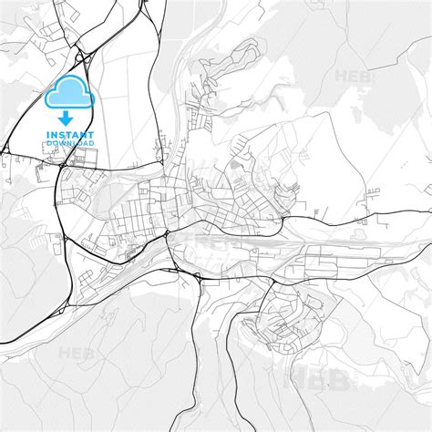 Vector PDF map of Zvolen, Slovakia - HEBSTREITS Sketches | Map vector ...