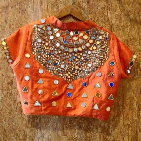 Sparkling Fashion: Latest Mirror work blouse designs