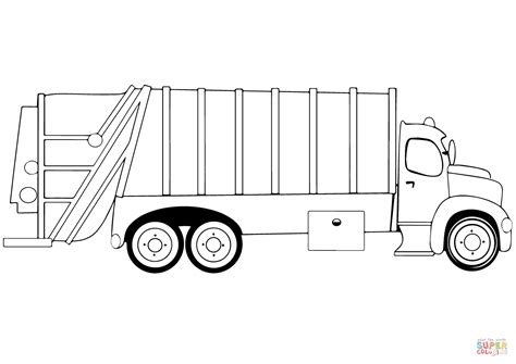 Printable Garbage Truck Coloring Page