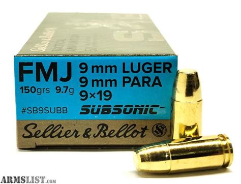 ARMSLIST - For Sale: S&B Subsonic 9mm Ammo