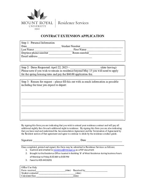 Fillable Online Contract Extension Application Fax Email Print - pdfFiller