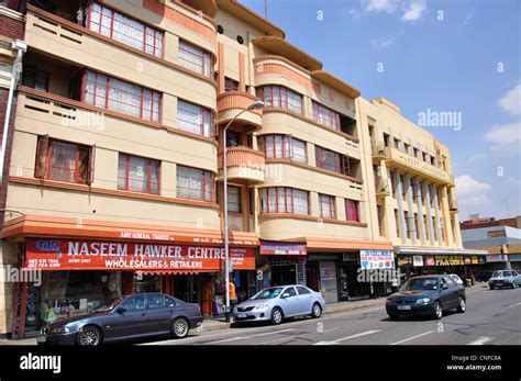 Art deco buildings on 2nd Street, Springs, Gauteng Province, Republic ...