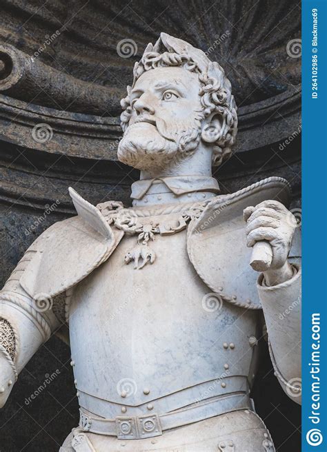 Carlo V Statue at the Entrance of Royal Palace in Naples, Stock Photo ...