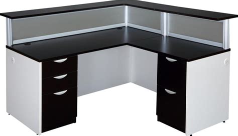 Modern L Shaped Reception Desk with Drawers - Chassis