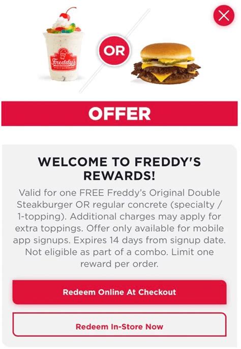 Freddy's: Free Original Double Steakburger Or Regular Concrete With App Download - Doctor Of Credit