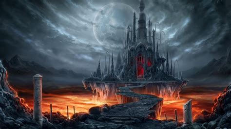 Castle illustration, Doomsday Castle, fantasy art, lava HD wallpaper ...