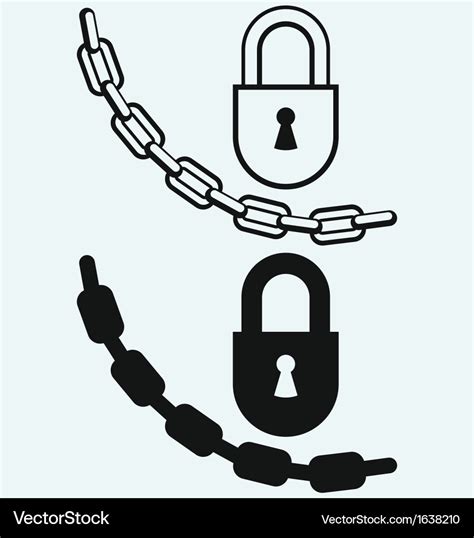 Chain and lock Royalty Free Vector Image - VectorStock