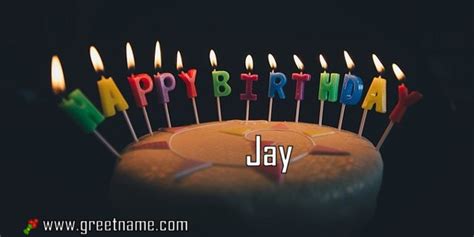 Happy Birthday Jay Cake Candle - Greet Name