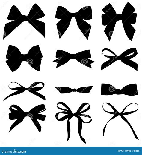 Bow Silhouette Stock Illustrations – 27,874 Bow Silhouette Stock ...