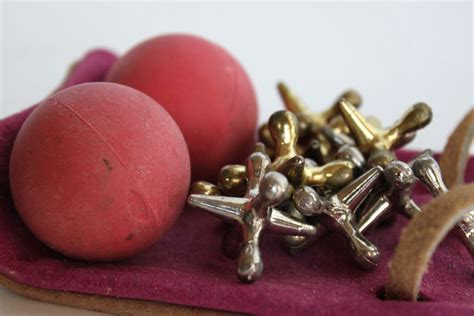 Jumbo Jacks Jacks Game Jacks and Balls with Pouch by ItsStillLife