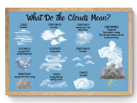 Cloud Types Science ID Poster-weather Prediction-meteorology-stem-spring Summer-educational ...